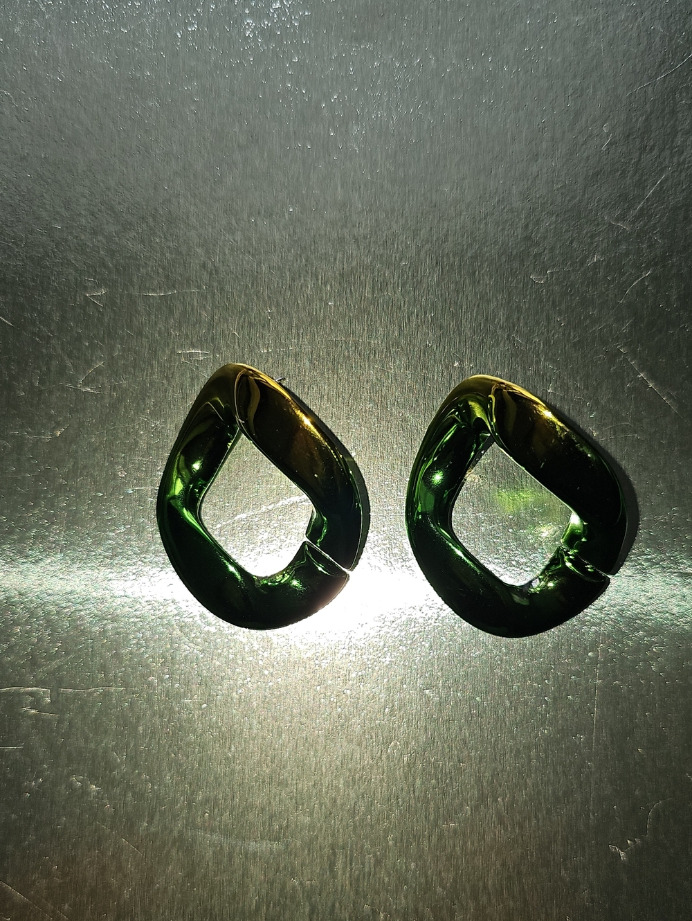 Green Resin Loop Earrings - Women Accessories